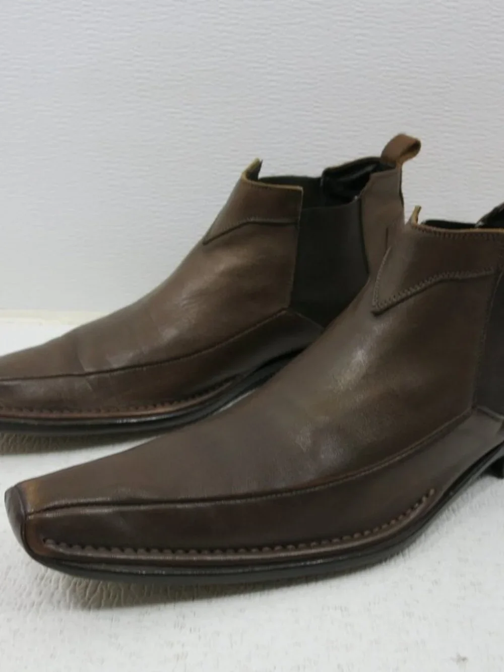 Satch Chelsea Leather Elastic Long Toe Dress Men's Comfort Boots Size 8